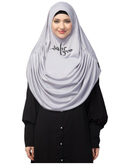 Printed Ready To Wear Front Gather & Pleated With Crystal Stone Prayer Hijab