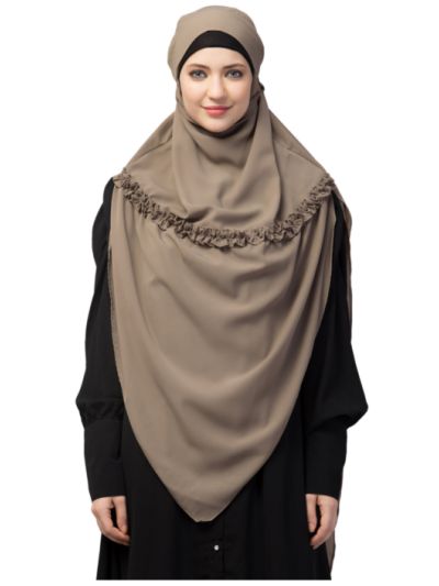 Instant Ready To Wear Frill Around Shoulder & Triangle Shape Tie At Back Hijab