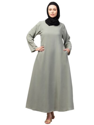 Round Neck A Line Daily Wear Abaya