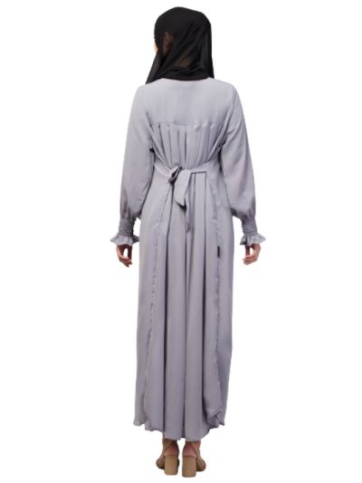 Pleats At Chest Smoking Sleeve Casual Abaya