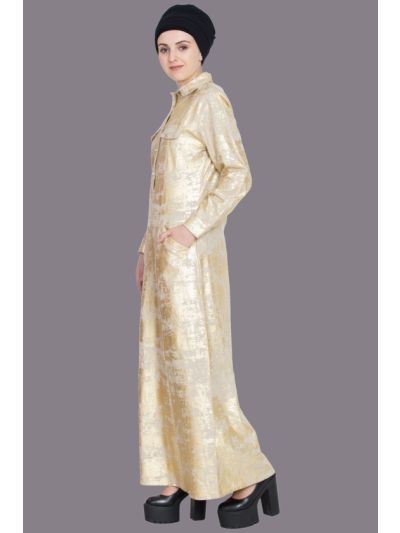 Gold Printed Rock star Abaya