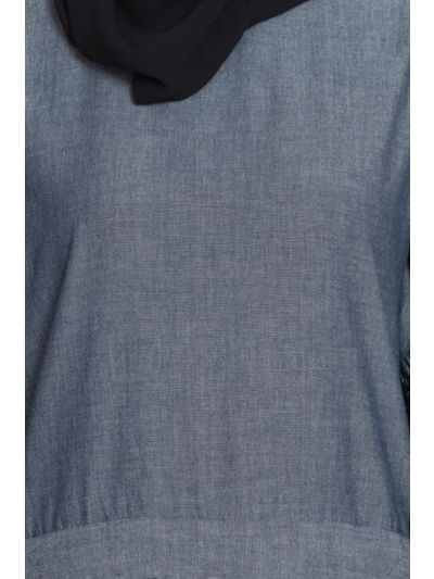 Blue & Black Lace Casual Abaya