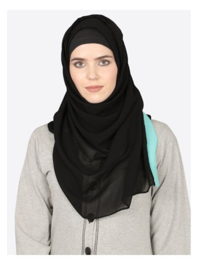 Aqua Band Plain Black Hijab