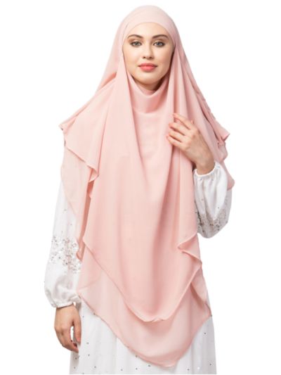 Triangle two layers tie at back / Ready to wear Hijab cum Naqab