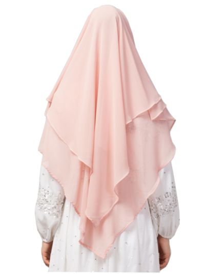 Triangle two layers tie at back / Ready to wear Hijab cum Naqab