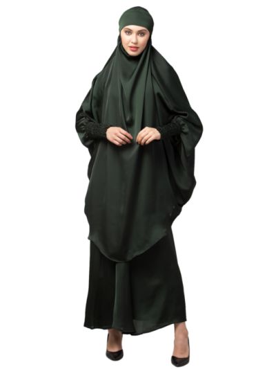 Two pc Khimer & Skirt Ready to wear Instant Hijab cum Naqab Set