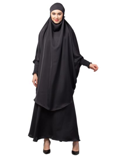 Two pc Khimer & Skirt Ready to wear Instant Hijab cum Naqab Set