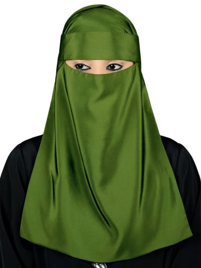 Lamah Niqab + Square Hijab + Head Band (Henna)