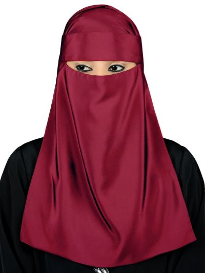Lamah Niqab + Square Hijab + Head Band (Rose Pink)