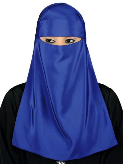 Lamah Niqab + Square Hijab + Head Band (Royal Blue)