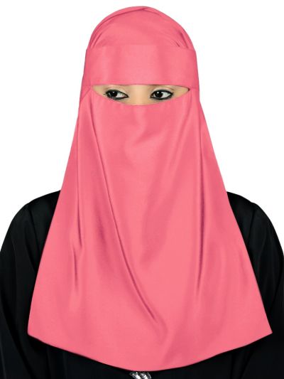 Lamah Niqab + Square Hijab + Head Band (Sweet Pink)