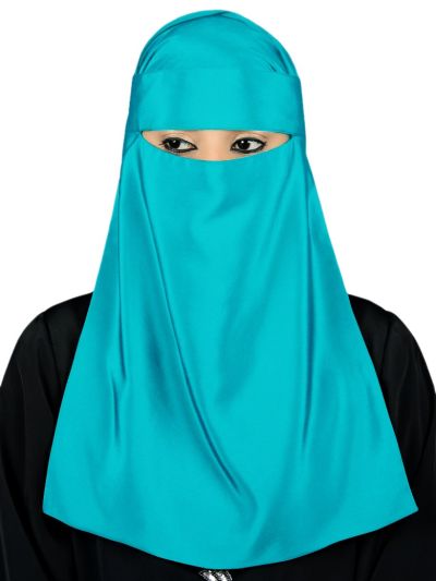 Lamah Niqab + Square Hijab + Head Band (Turquoise)