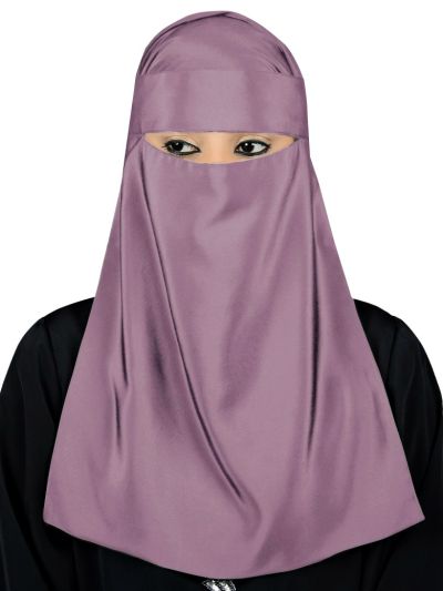Lamah Niqab + Square Hijab + Head Band (Violet)