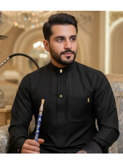 Al Noor Signature Onyx Black Thobe
