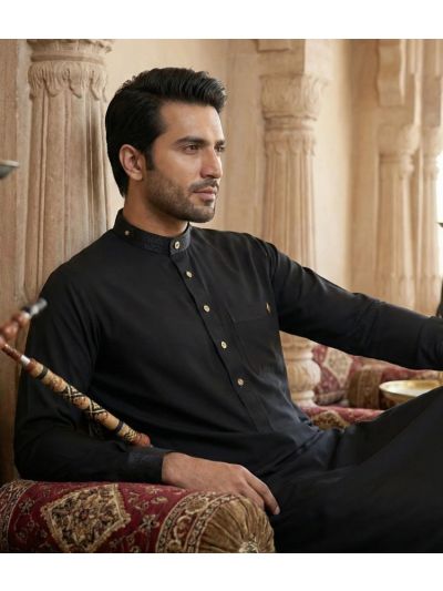 Al Noor Platinum Onyx Black Thobe 