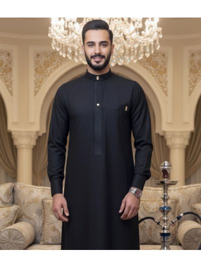 Al Noor Signature Onyx Black Thobe