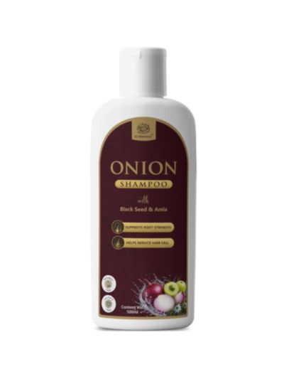AL MASNOON Onion Shampoo with Black Seed & Amla | Sulphate Free & Paraben Free | Supports Stronger Hair Roots & Healthy Hair | Suitable for Men & Women | 500ml
