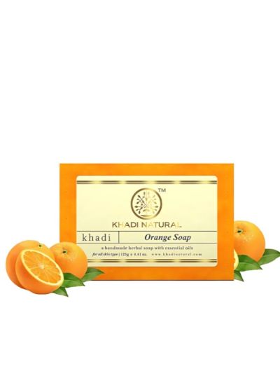 Khadi Natural Orange Soap Handmade-125g(Pack Of 2)