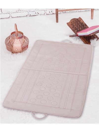 Islamic Prayer Rug With Gel Pads (Beige)