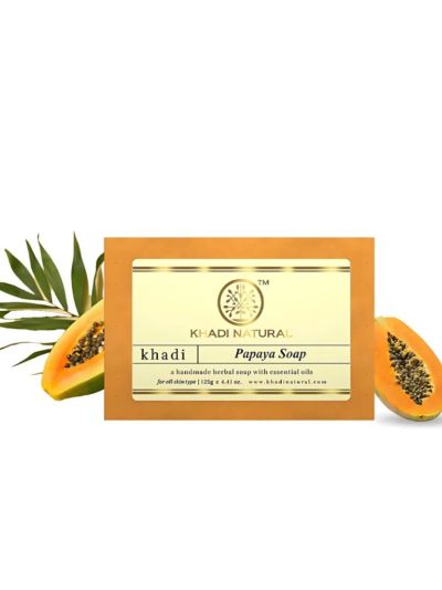 Khadi Natural Papaya Soap Handmade-125g(Pack Of 2)