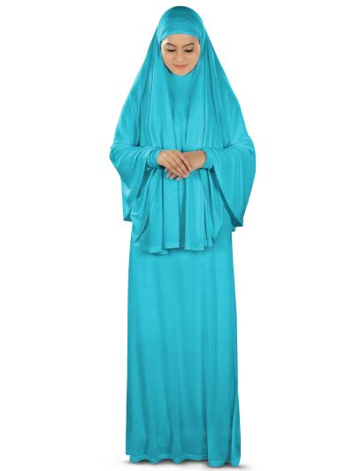 Dua Prayer Set (Hijab + Full Sleeve Dress) Turquoise