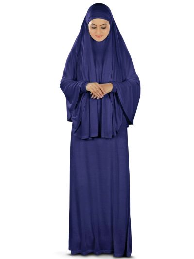 Dua Prayer Set (Hijab + Full Sleeve Dress) Royal Blue