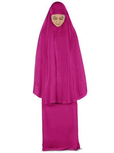 Dua Prayer Set (Hijab + Long Skirt) Magenta