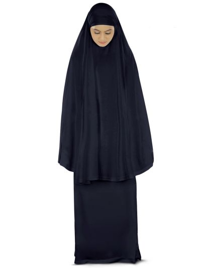 Dua Prayer Set (Hijab + Long Skirt) Navy Blue