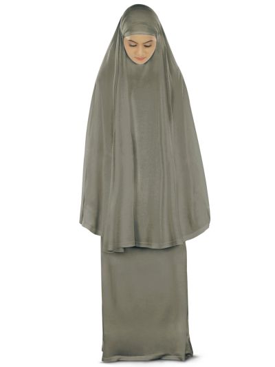 Dua Prayer Set (Hijab + Long Skirt) Charcoal