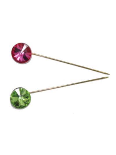 Pink & Green Stones Hijab Pin Set