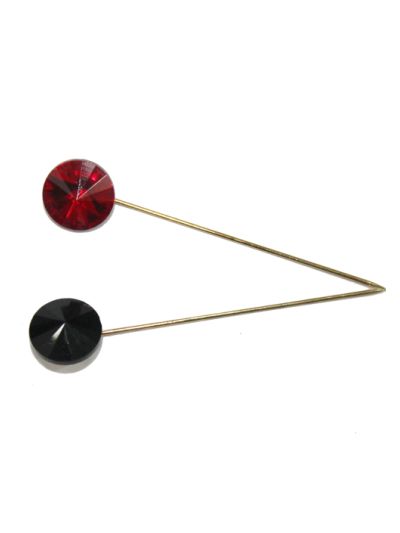 Black & Red Stones Hijab Pin Set