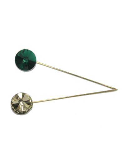 Light Golden & Green Stones Hijab Pin Set