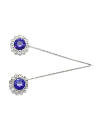 Royal Blue & White Floral Hiab Pin Set