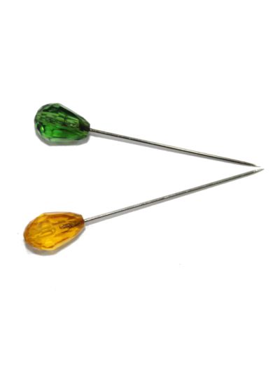 Orange & Green Stones Hijab Pin Set