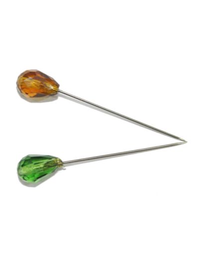 Green & Light Maroon Hijab Pin Set