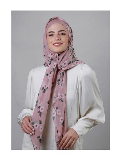 Rose Blooms Printed Crinkled Chiffon