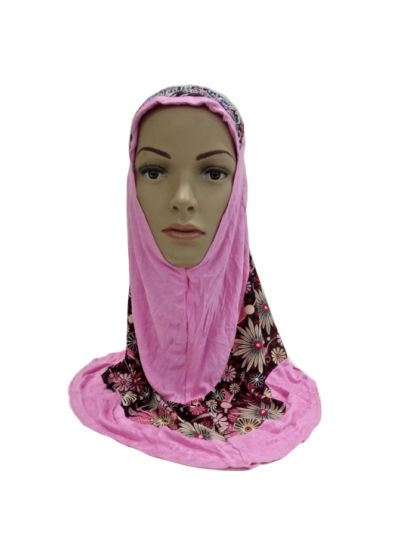 Pink Flower Desigh Instant Kids Hijab