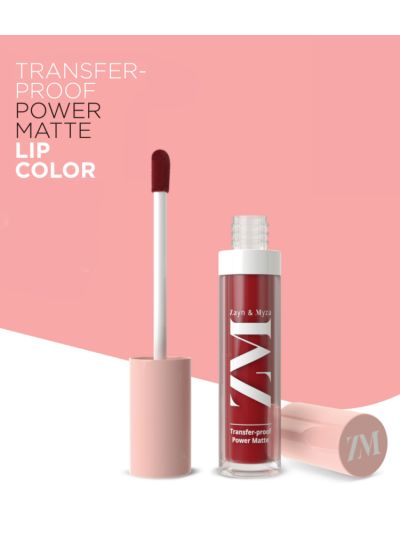 Power Red - Transfer-Proof Power Matte Lip Color, Halal compliant (6 ml)