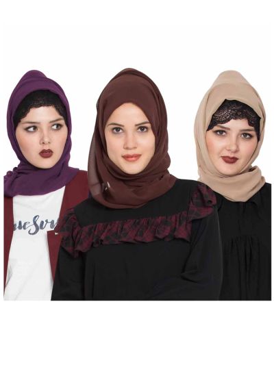 Combo Super Fine Georgette Hijab (Set of 3)