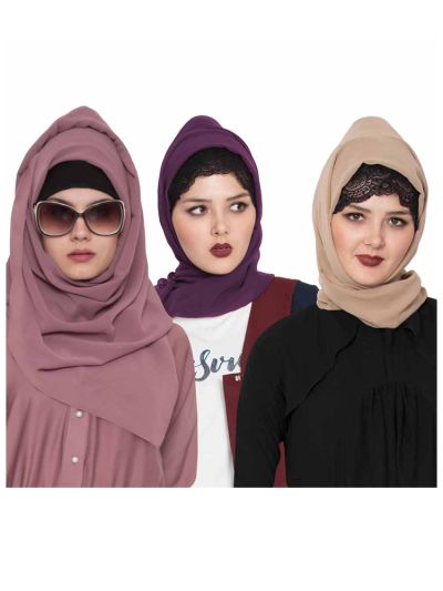 Combo Super Fine Georgette Hijab (Set of 3)