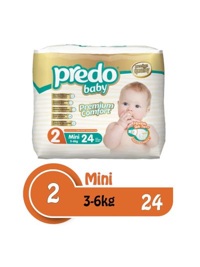 Predo Baby Mini Eco 3-6kg, Size 2, 24 pieces