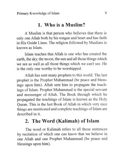 Primary Knowledge of Islam – Part 1