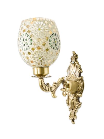 Green Shimmer Ornate Single Wall Sconce