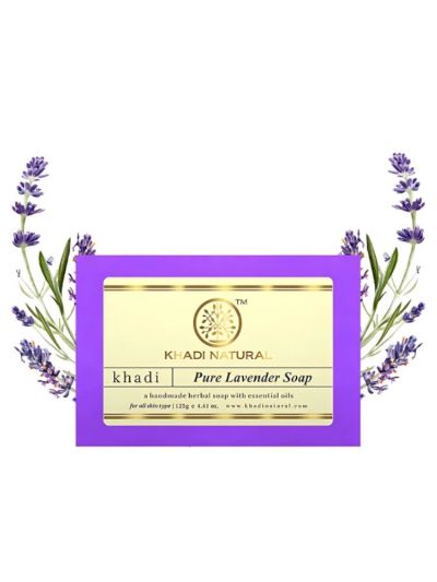 Khadi Natural Pure Lavender Soap Handmade-125g(Pack Of 2)