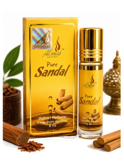 Almas Pure Sandal | Woody, Creamy, Calm | Attar 8 ml