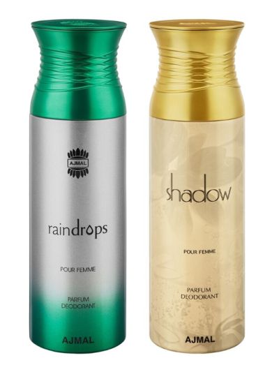 Ajmal Raindrops & Shadow Her Deodorants for Women (pack of 2)