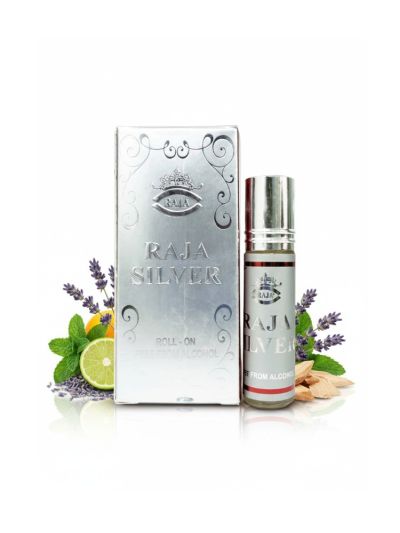Raja Silver Attar | Fresh Metallic, Clean Musky, Elegant | 8ml