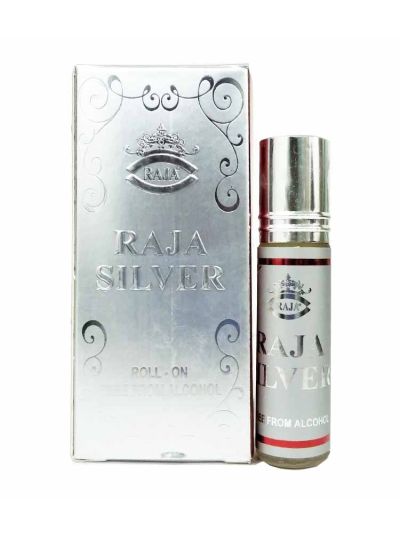 Raja Silver Attar | Fresh Metallic, Clean Musky, Elegant | 8ml