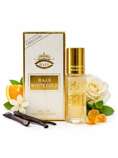 Raja White Gold Attar | Premium Fresh, Clean Elegant Aroma | 8ml