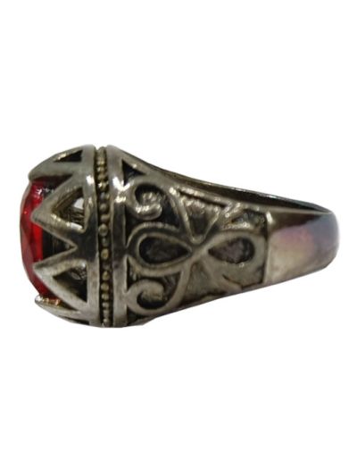 Red Stone Men's Ottoman Oval Design Ring